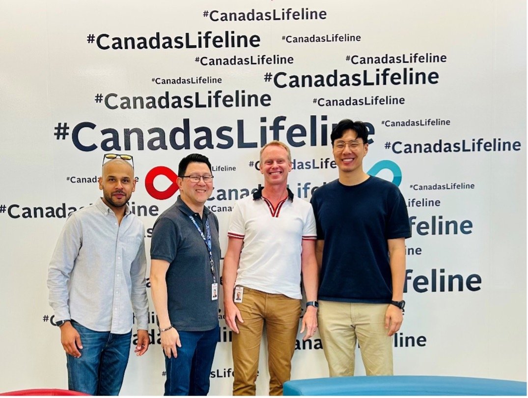 Team gathered after donation blood